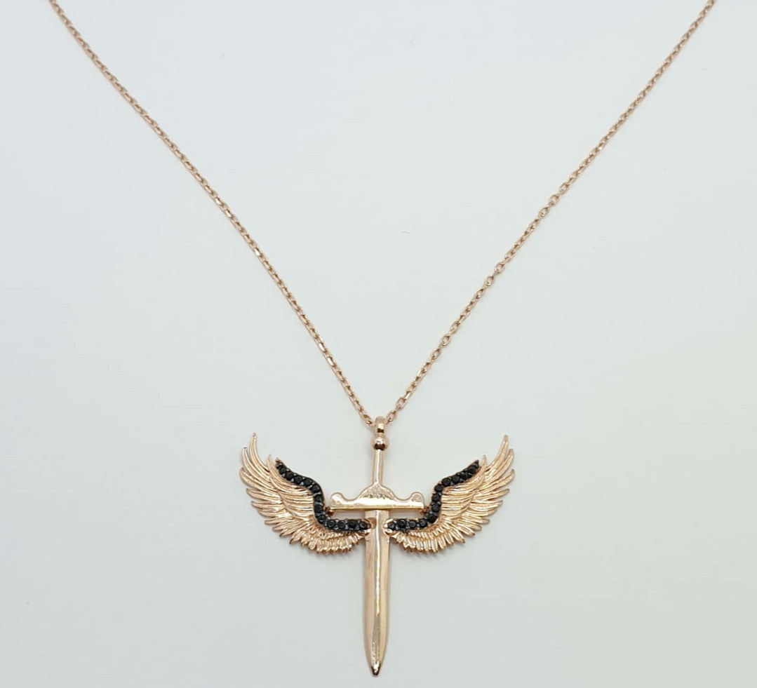 Halskette 925 Silber "Schwert Flügel"