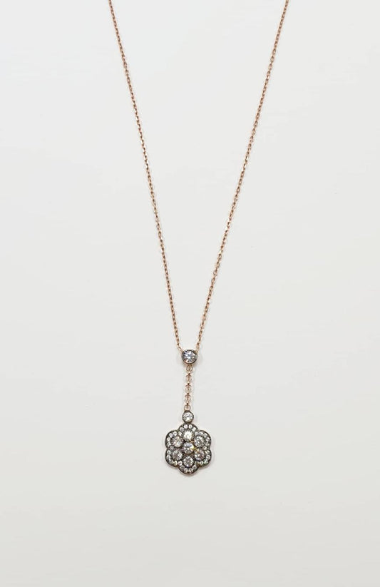 Halskette 925 Silber ''hängende Blume"